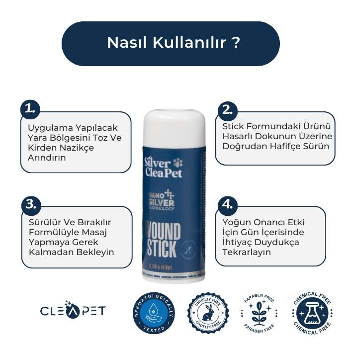 Yara Onarıcı ve Enfeksiyon Önleyici -Pratik Kullanım Stick 10ml - Kedi ve Köpek