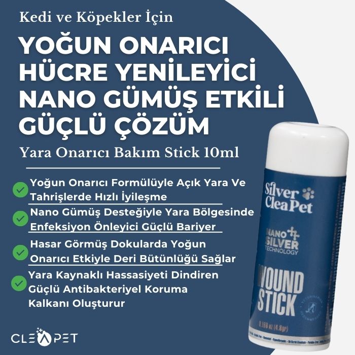 Yara Onarıcı ve Enfeksiyon Önleyici -Pratik Kullanım Stick 10ml - Kedi ve Köpek