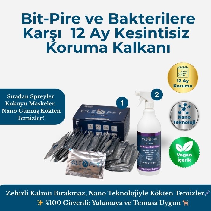 Kedi Bit Pire Bakteri Çözüm Paketi 2'li -Bakteri Karşıtı Deri Bakım Seti