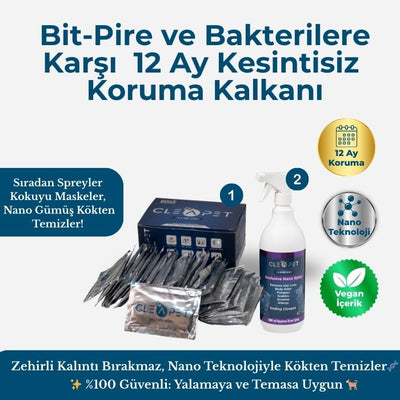 Kedi Bit Pire Bakteri Çözüm Paketi 2'li -Bakteri Karşıtı Deri Bakım Seti