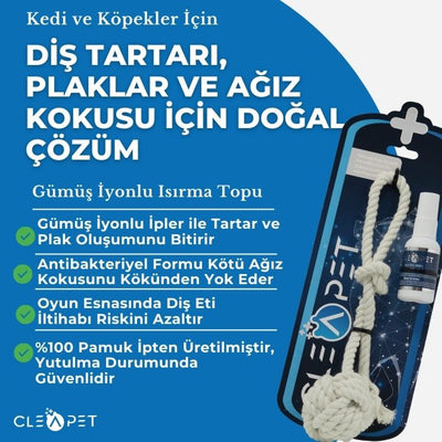 Kedi ve Köpek İçin Nano Gümüşlü Diş Tartar ve Ağız Kokusu Giderici Isırma Topu
