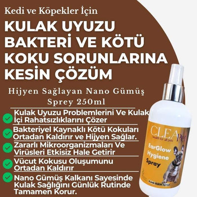 Kulak Bakım Sprey- Bakteri ve Kötü Koku Giderici 250ml - Uyuz Karşıtı - Kedi Köpek