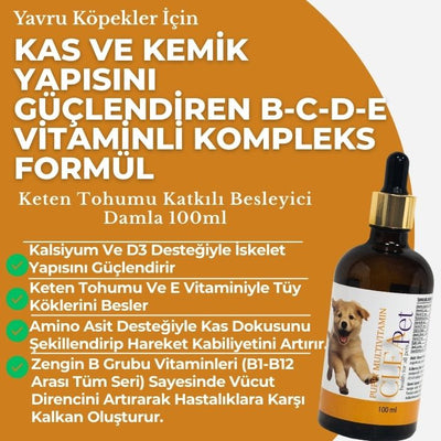 Yavru Köpek Multivitamin - Kemik ve Kas Gelişim Destek Damla 100ml