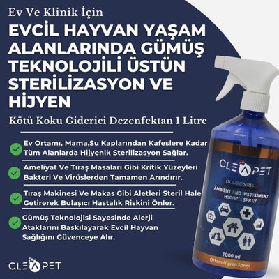 Ev ve Klinik -Ortam Dezenfektanı ve Koku Giderici 1L  - Hijyenik Koruma Sprey