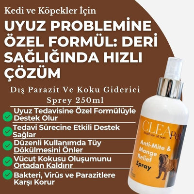 Uyuz ve Dış Parazit Karşıtı Sprey 250ml - Koku Giderici - Kedi Köpek