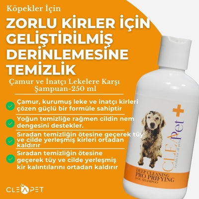 Zorlu Kir &amp; Leke Karşıtı Derin Temizlik Köpek Şampuanı– 250 ml