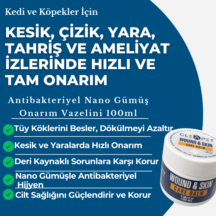 Antibakteriyel Yoğun Tedavi Edici Nano Gümüş Onarım Vazelini - Kedi ve Köpek