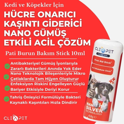 Antibakteriyel Pati Burun Bakım Stick Acil Onarım - Kedi ve Köpek-10ml